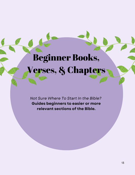 Beginner Books, Chapters & Verses For Reading Guidance Digital & Printable