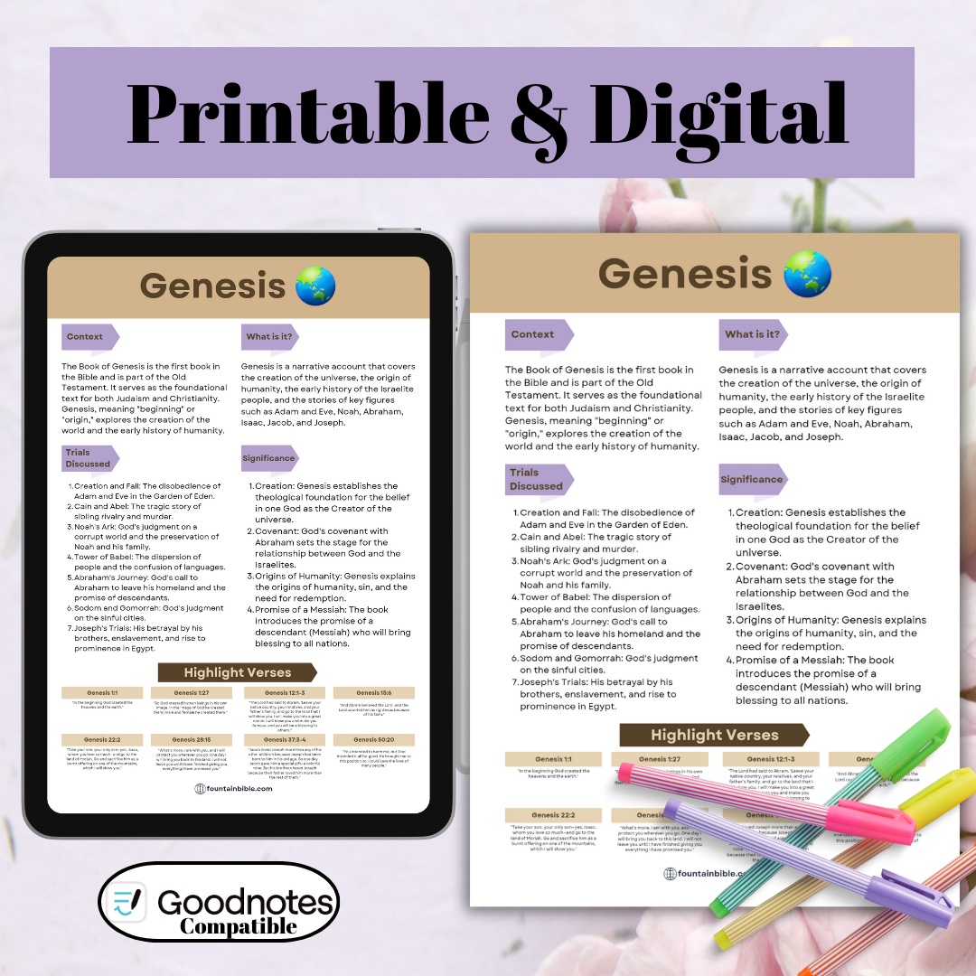 Bible Book Summaries Printable- save time study more with a simple overview of each book in the Bible Digital & Printable