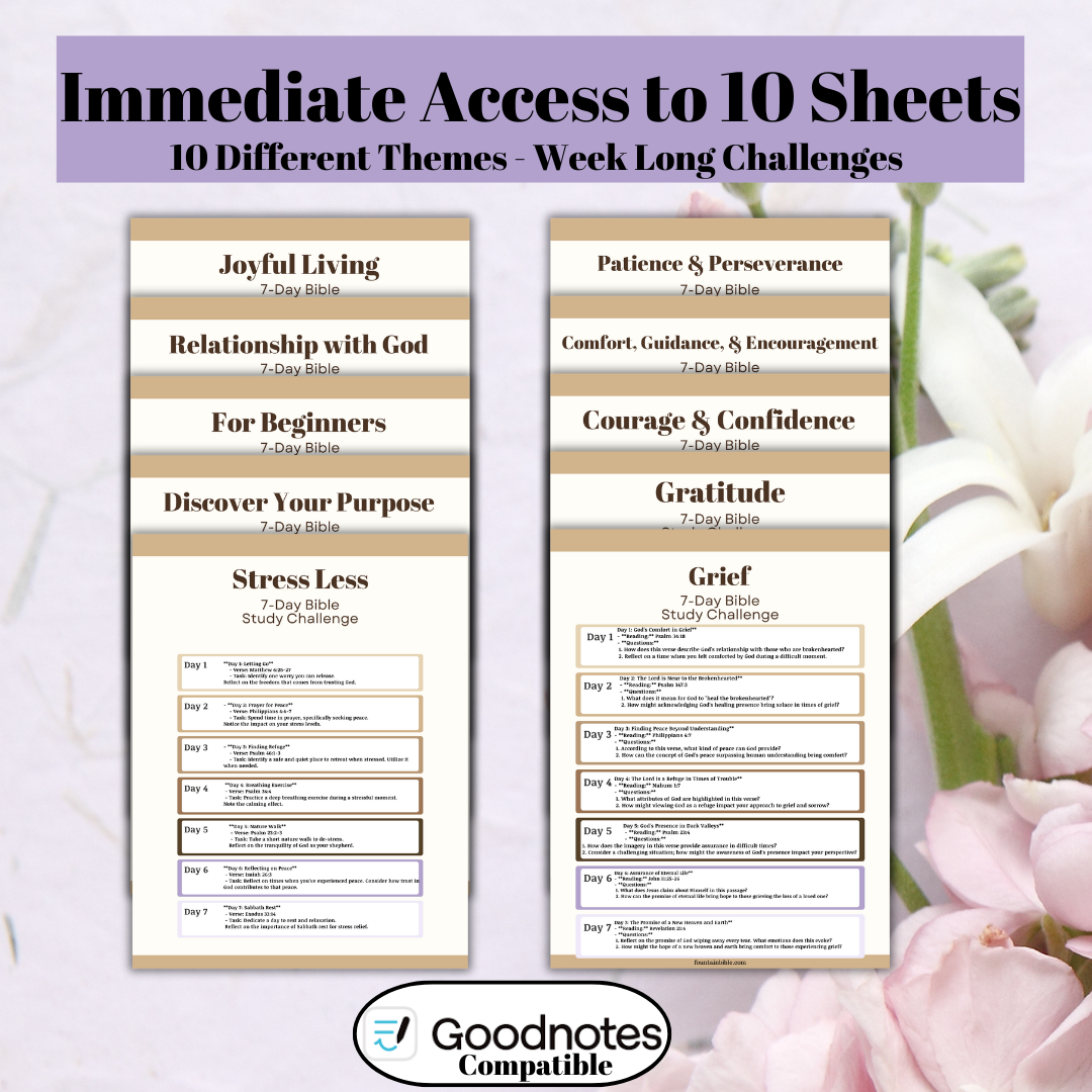 Bible Reading Plans By Theme Digital & Printable