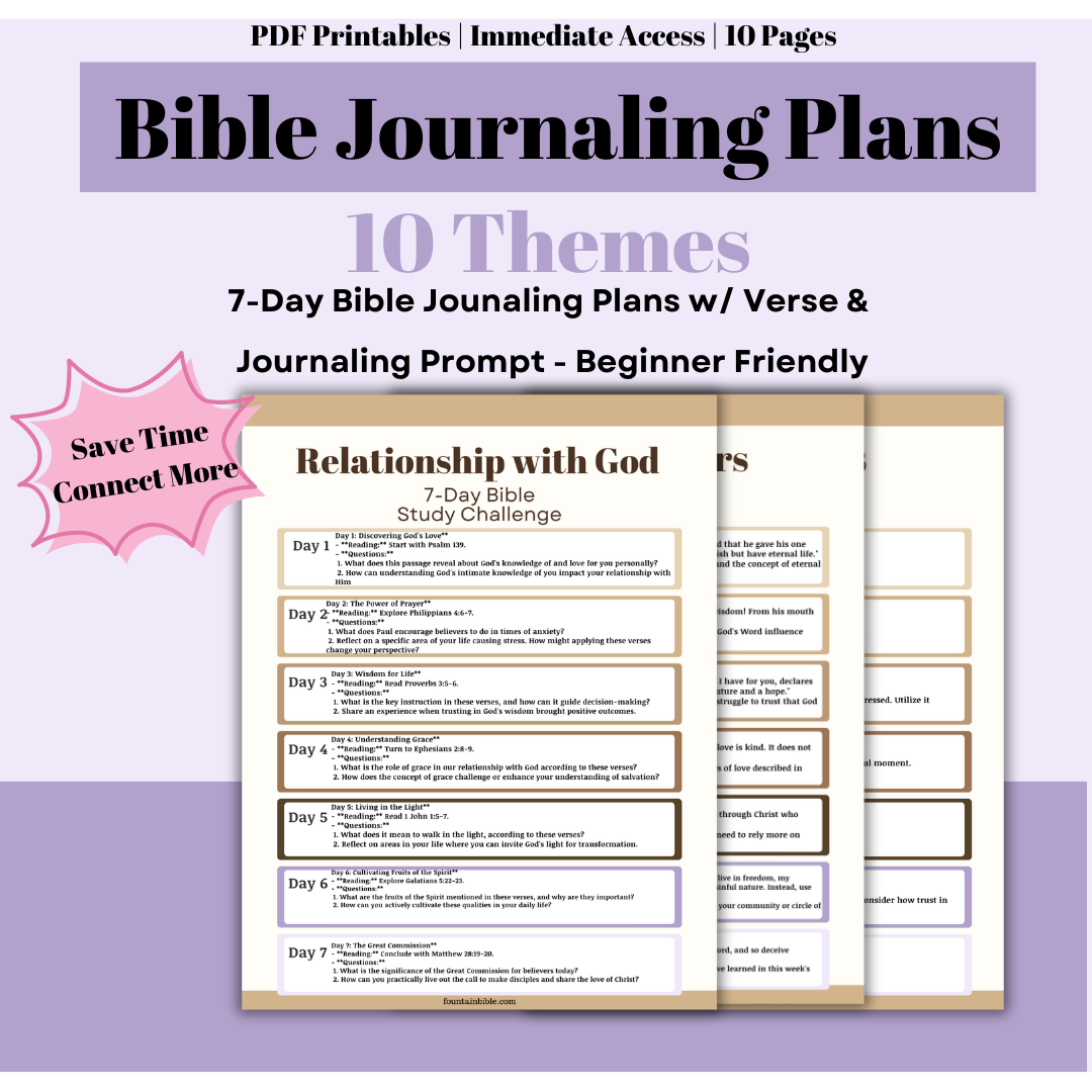 Bible Reading Plans By Theme Digital & Printable