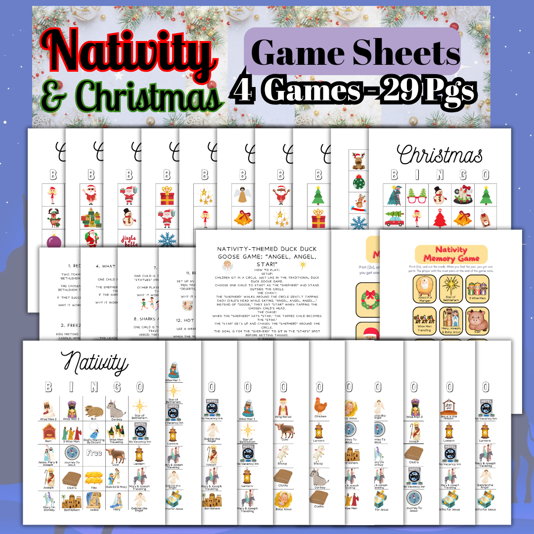 Nativity Christmas Activity Bundle Ages 4-9 Printable & Digital