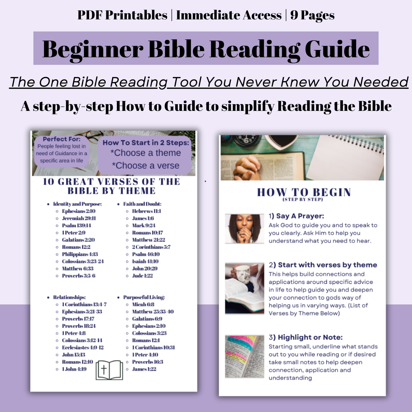Digital & Printable Beginner Bible Reading Guide
