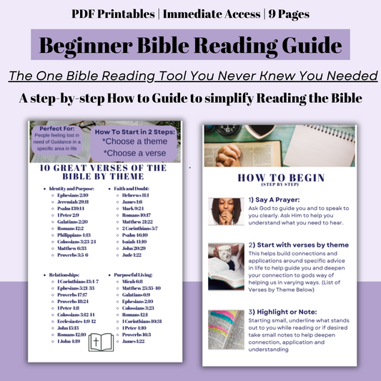 Beginner Bible Reading Guide - Digital & Printable