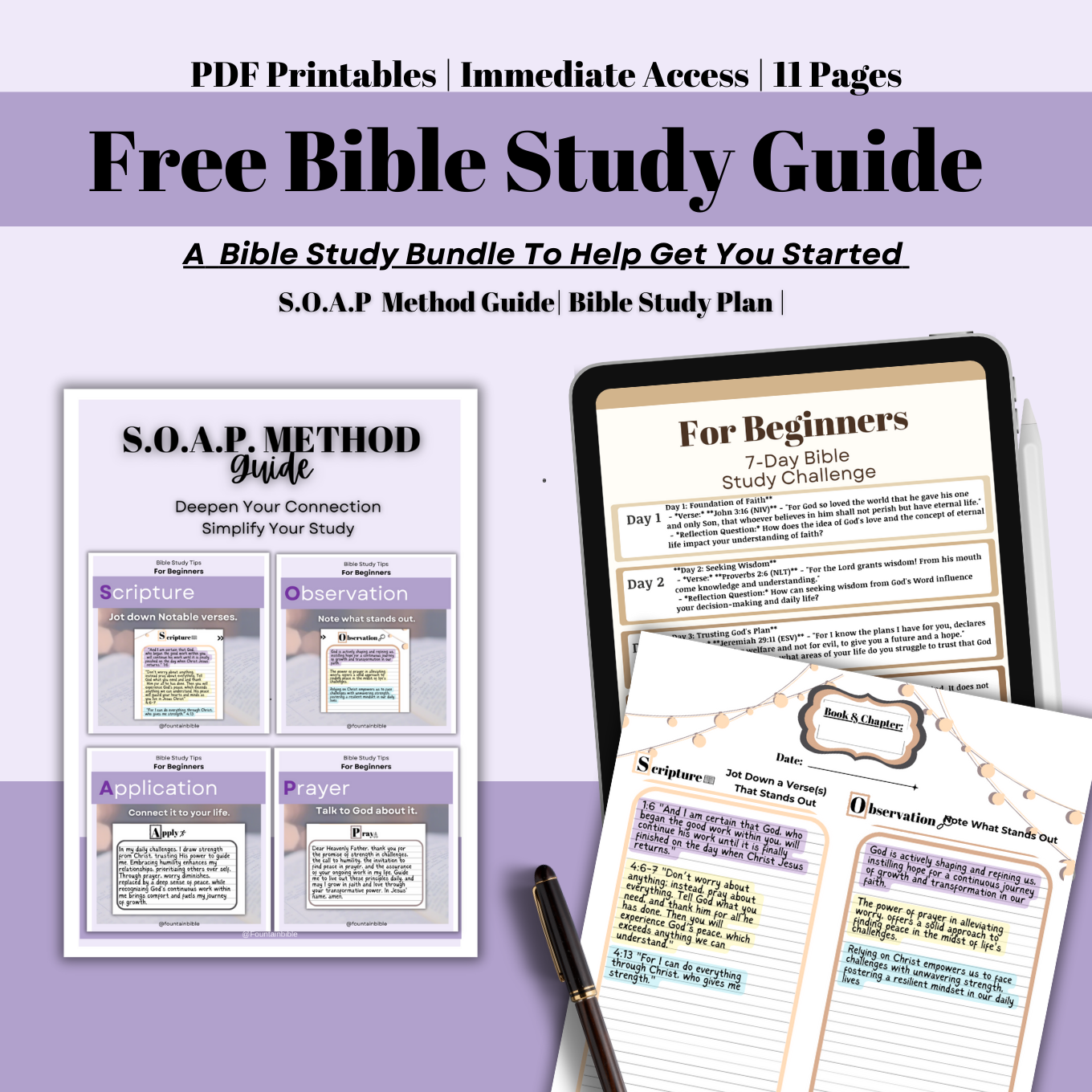 Bible Study Beginner Bundle Printable & Digital