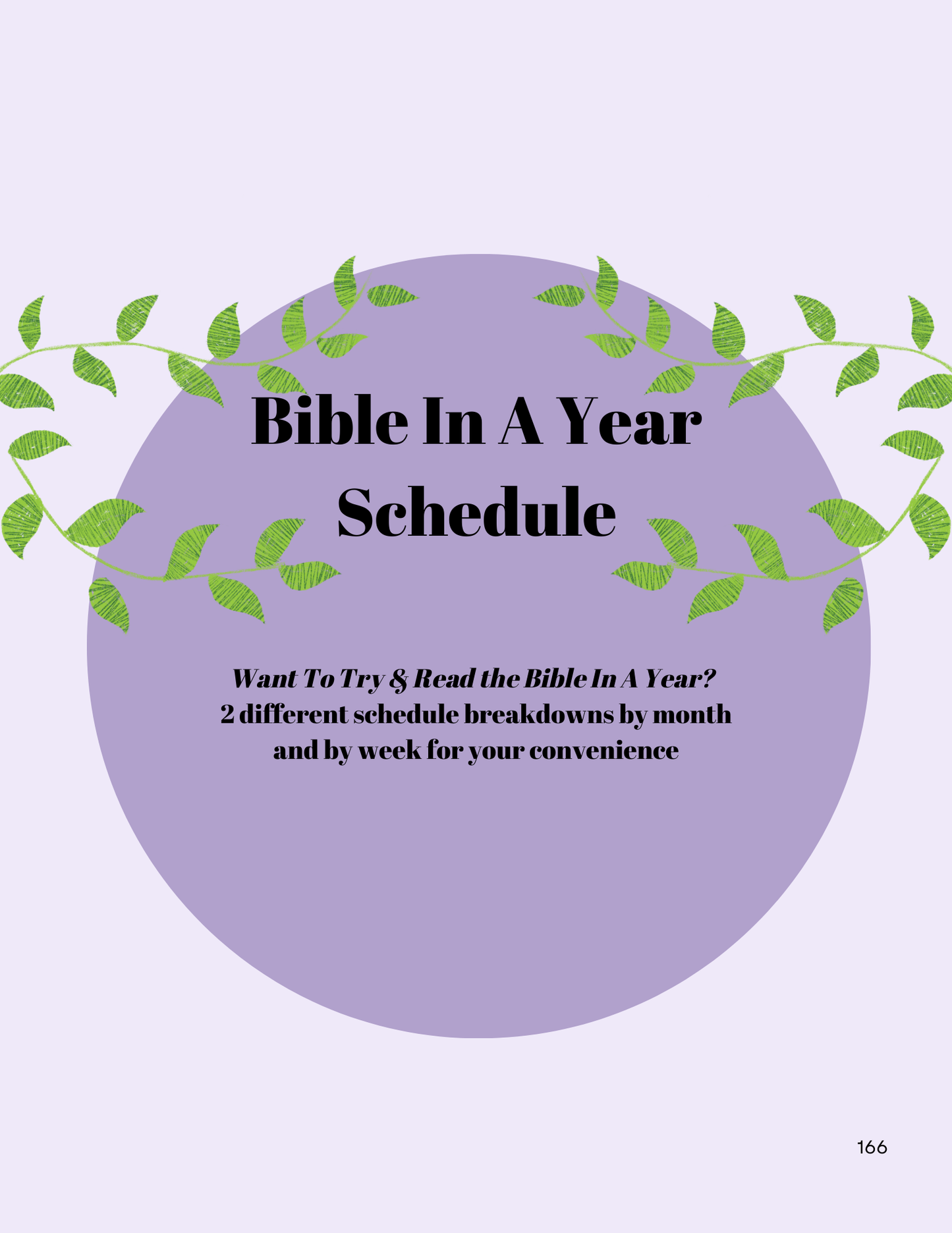 Bible In A Year Schedules Printable & Digital