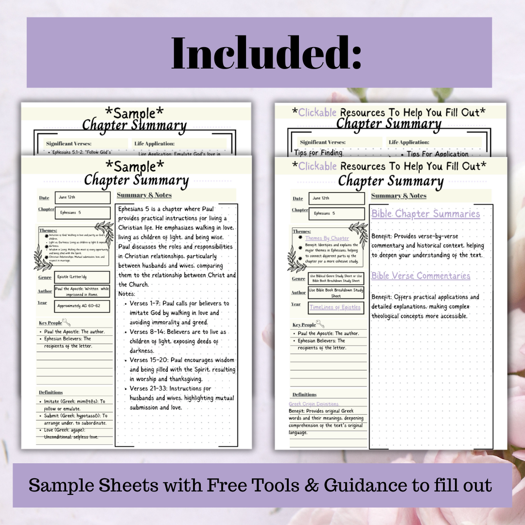 Bible Journaling Guide + Tools Digital & Printable