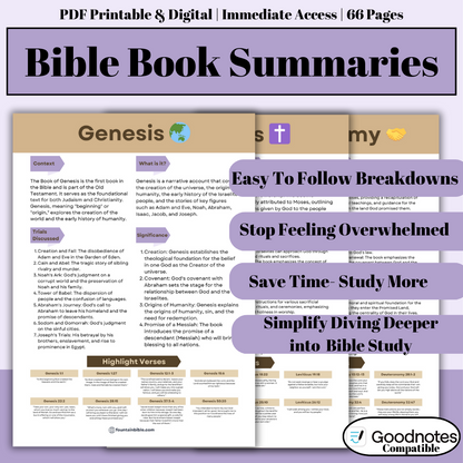 Bible Book Summaries - a simple overview of each book in the Bible
