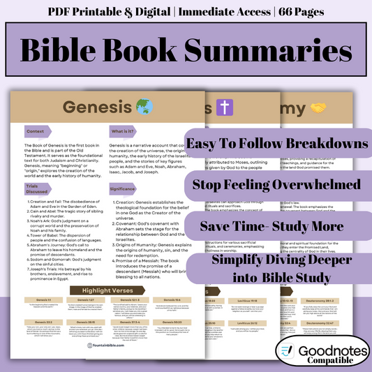 Bible Book Summaries - a simplified overview of each book in the Bible- "Bible Bites"