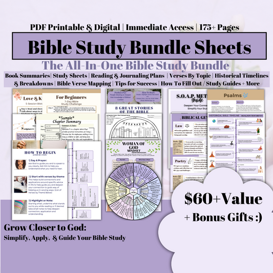 Bible Study Cheat Sheets The Ultimate Beginner's Bible Bundle