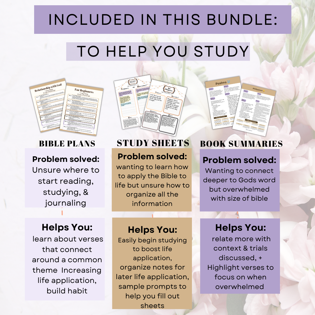 Bible Study Cheat Sheets The Ultimate Beginner's Bible Bundle