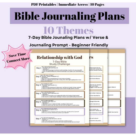 7 Day Bible Study Plans/ Challenges By Theme